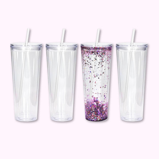 24oz acrylic snowglobe tumbler