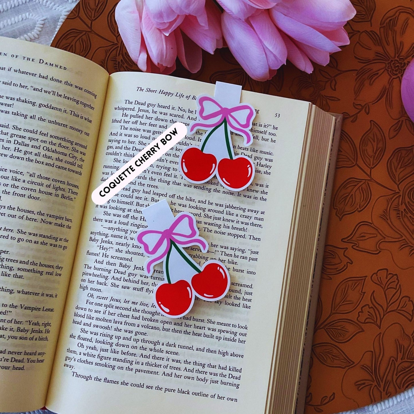 Pink Coquette Magnetic Bookmarks | Cute Bookish Bow, Strawberry, Cherry, Disco & Floral Designs