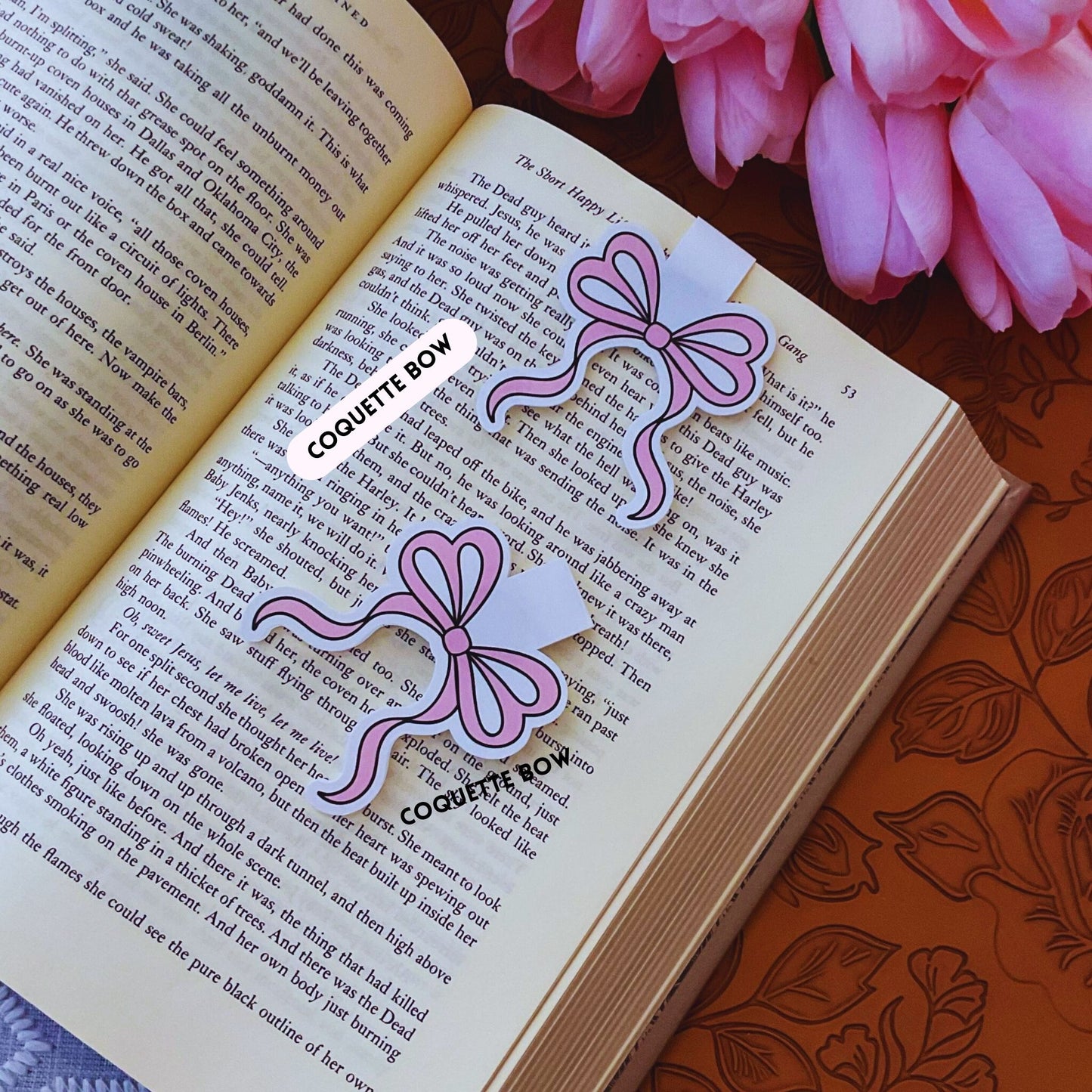 Pink Coquette Magnetic Bookmarks | Cute Bookish Bow, Strawberry, Cherry, Disco & Floral Designs