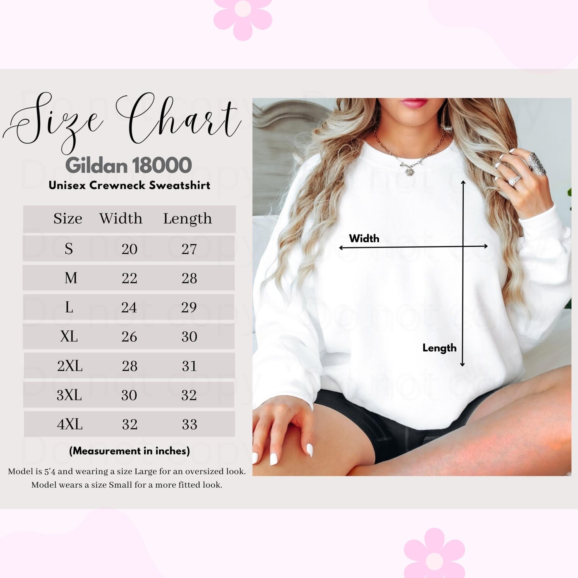 sweatshirt size chart
